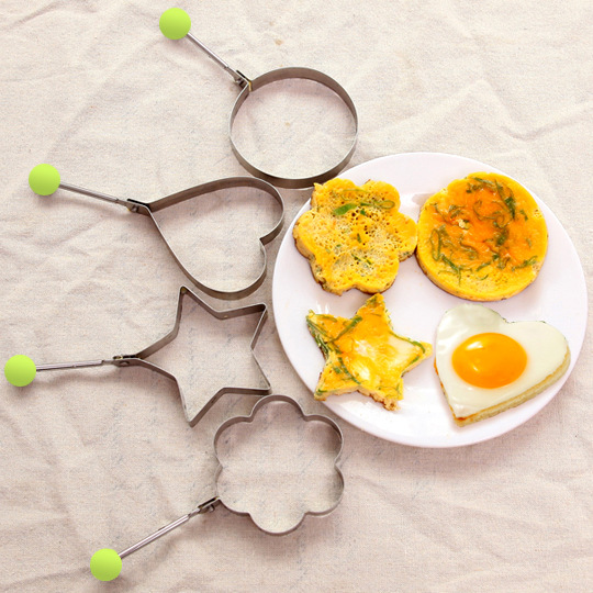 Stainless Steel Egg Fritter Creative Steamed Poached Egg Heart-shaped Grinder Fried Egg Model Love Bento Mold