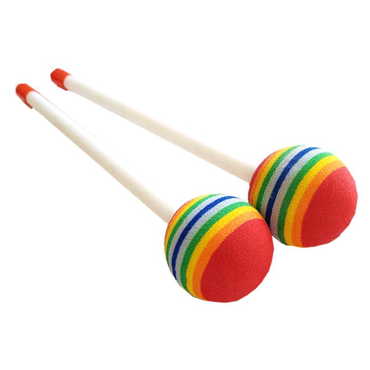Children's percussion instrument accessories Orff instrument rainbow drum hammer sponge drum stick EVA lollipop drumstick