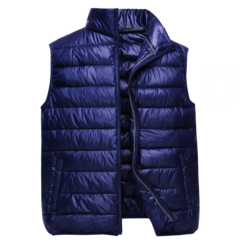 Middle-aged men's light down cotton waistcoat multi-color optional fertilizer plus large dad stand collar to keep warm