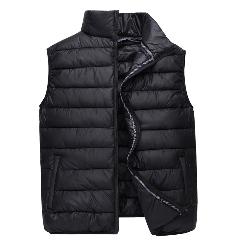 Middle-aged men's light down cotton waistcoat multi-color optional fertilizer plus large dad stand collar to keep warm