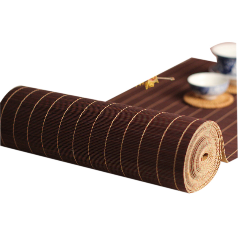 Bamboo tea mat heat insulation mat tea curtain bamboo curtain partition table mat tea ceremony accessories table runner size Free cutting factory direct sales