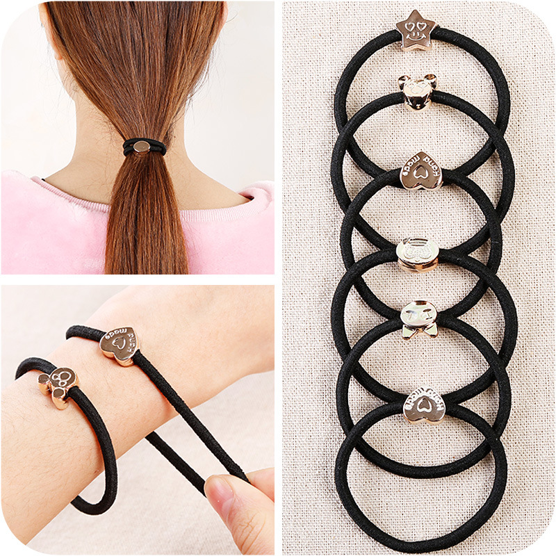Korean style hair accessories vintage metal crown lovely rubber band hair rope women's children's headwear updo hair rope