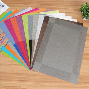 European Style PVC Teslin Western Placemat Heat Insulated Coaster Bowl Mat Table Mat Solid Color Striped Tian Zige Western Placemat