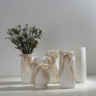 Artistic White fresh dried flower vase ceramic hydroponic flower flower arrangement baby's breath star living room modern decoration