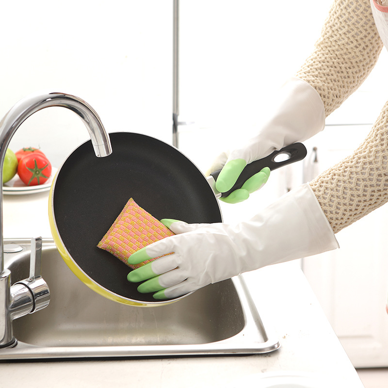 Nitrile Washing Gloves Kitchen Bowl Durable Latex Washing Clothes Women's Waterproof Household Rubber Rubber Gloves