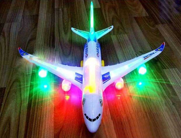 A380 aircraft large 43CM long electric model aircraft with sound luminous children's toys wholesale cross-border