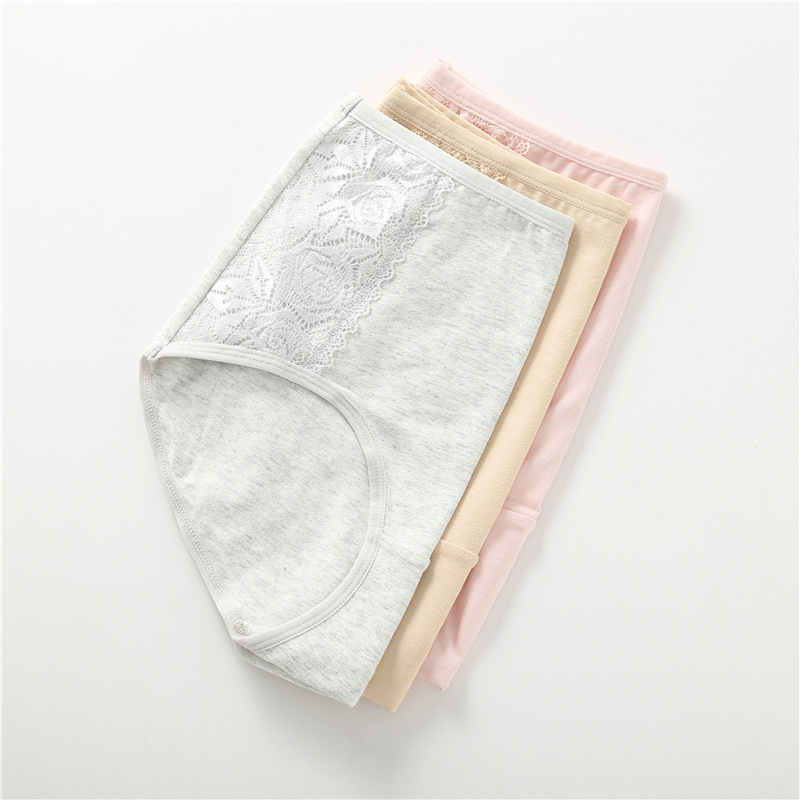 New pure cotton high waist underwear women's plus size plus size cotton hip lifting waist tight mother solid color large version underpants