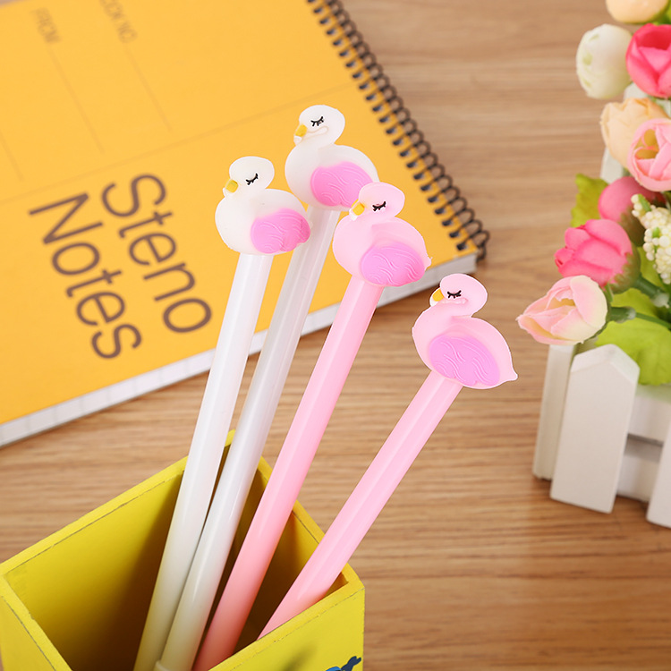 Cute cartoon flamingo gel pen creative stationery student small fresh Swan office water-based sign pen wholesale