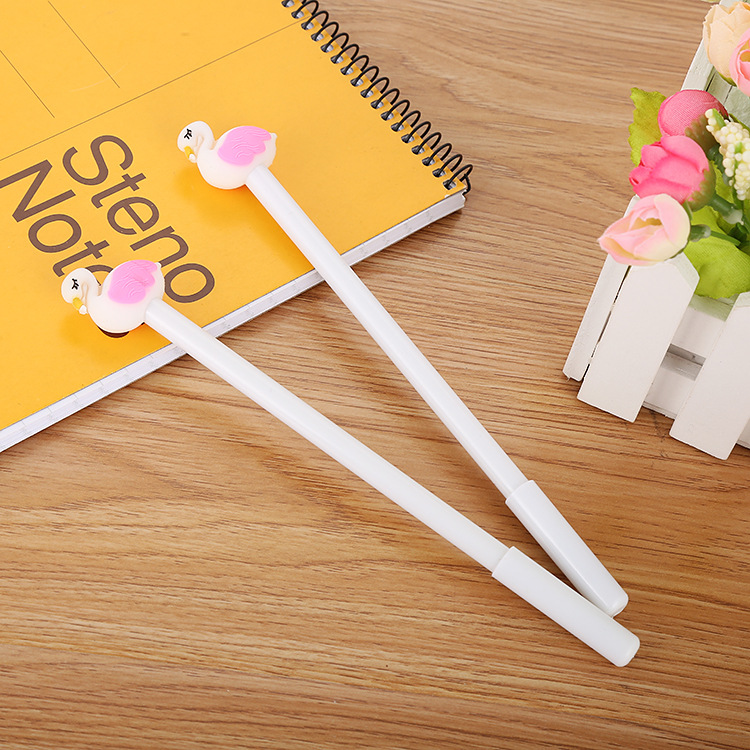 Cute cartoon flamingo gel pen creative stationery student small fresh Swan office water-based sign pen wholesale