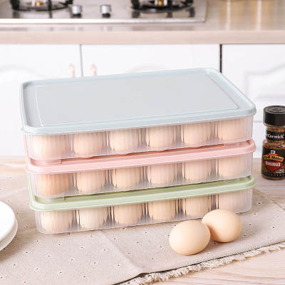 Refrigerator egg storage fresh-keeping Box 24-compartment egg shelf egg tray kitchen with lid dustproof food storage box