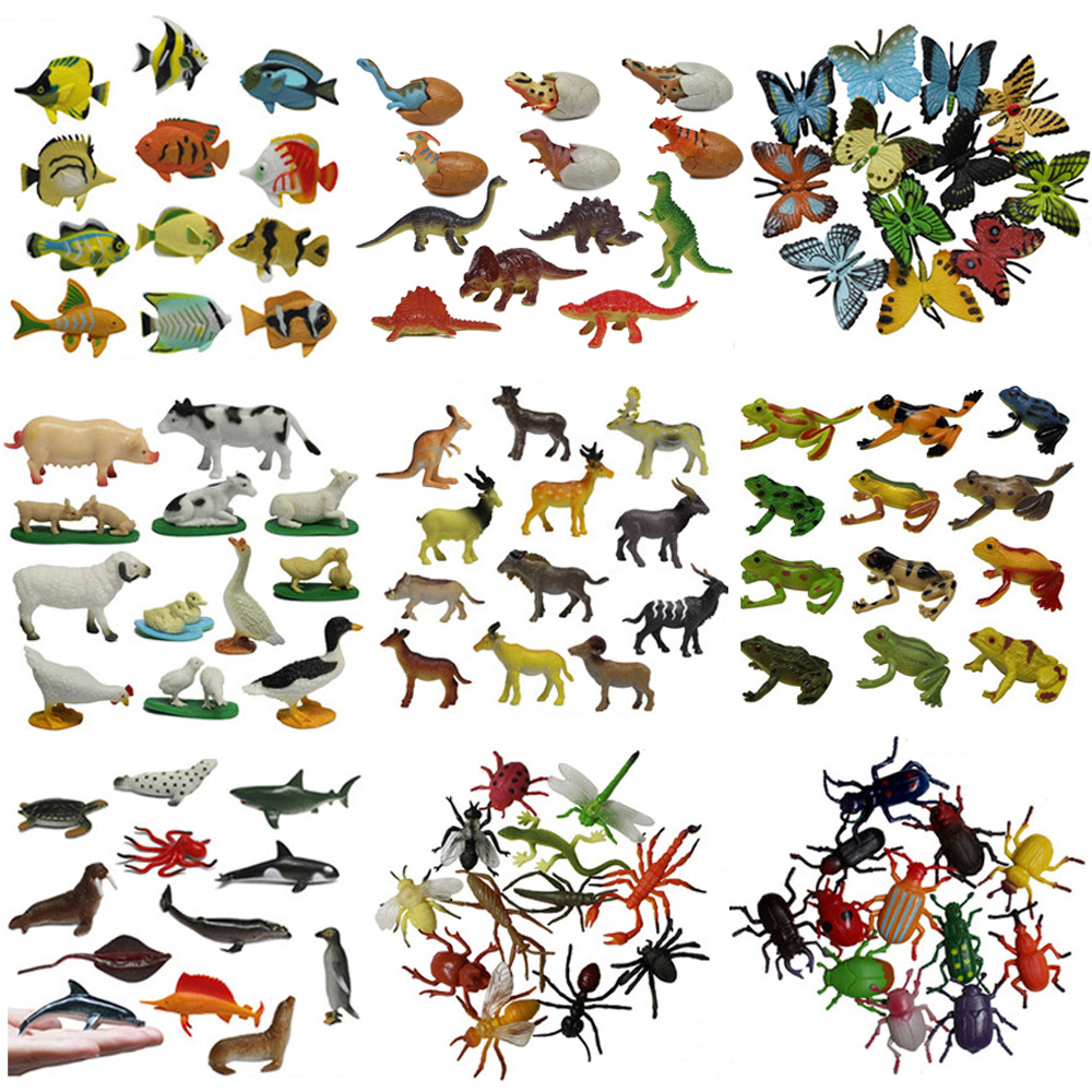 Explosive Simulation Wild Animal Dinosaur Farm Marine Insect Model Set Children Early Education Animal Toy Model