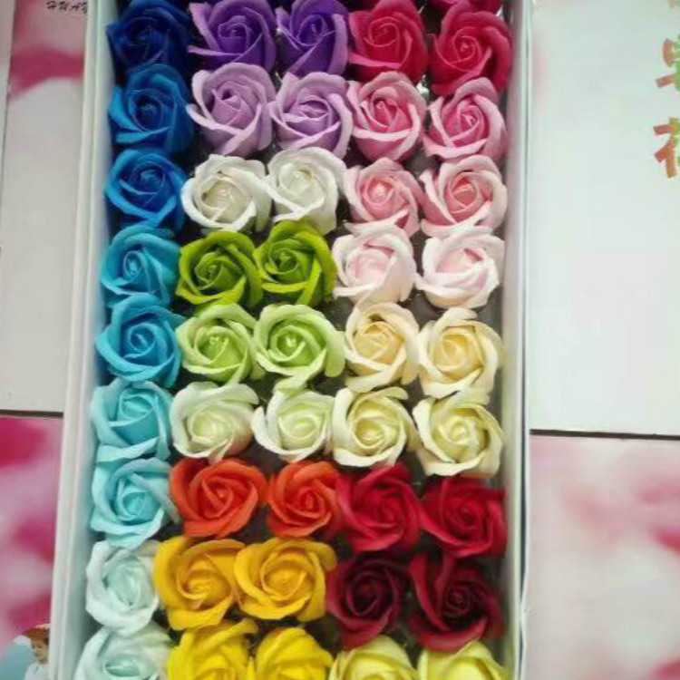 Soap Flower Head Soap Flower Head Thickened Base Flower Head Three-Layer Rose Soap Flower Head Simulation Flower