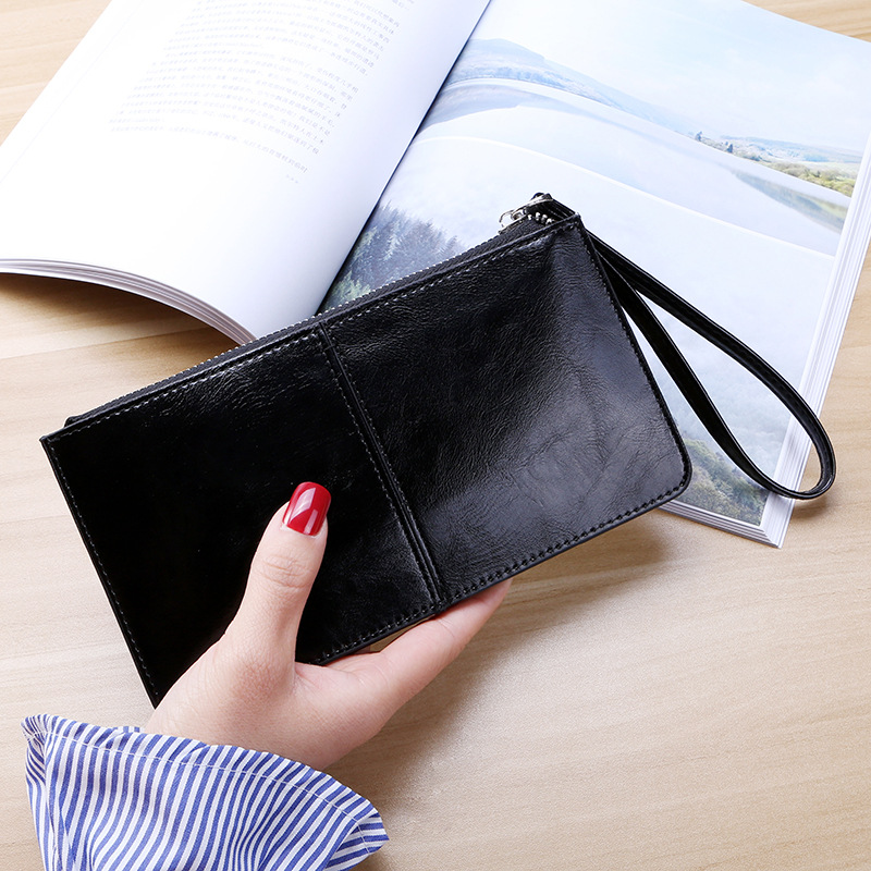 Nuovo portafoglio da donna con cerniera in stile coreano, pochette lunga da donna, portafoglio multi-carta da donna, portafoglio multifunzione con cinturino da polso_voghion.com