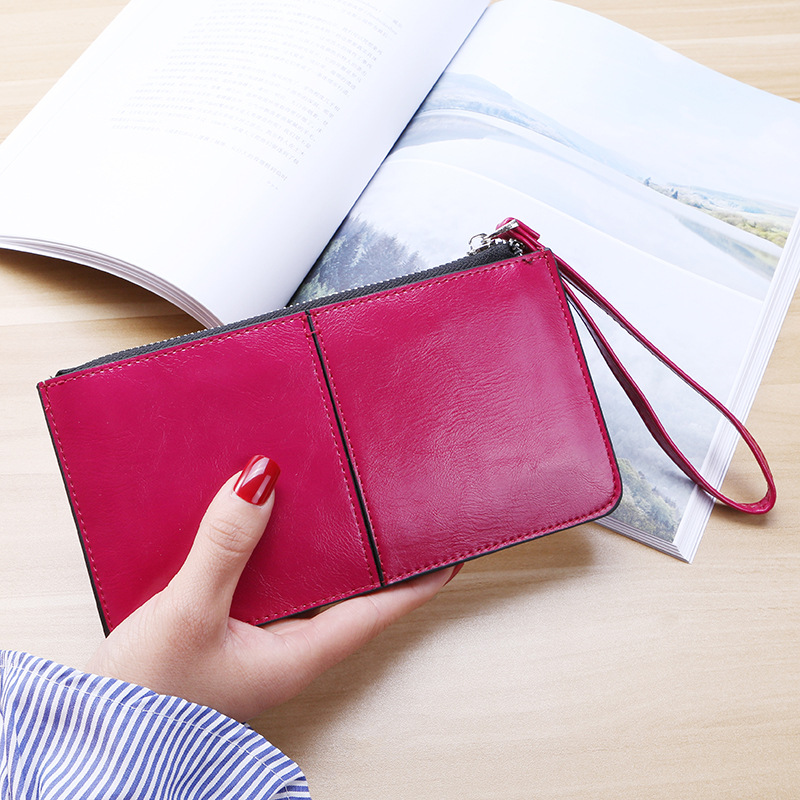 Nuovo portafoglio da donna con cerniera in stile coreano, pochette lunga da donna, portafoglio multi-carta da donna, portafoglio multifunzione con cinturino da polso_voghion.com