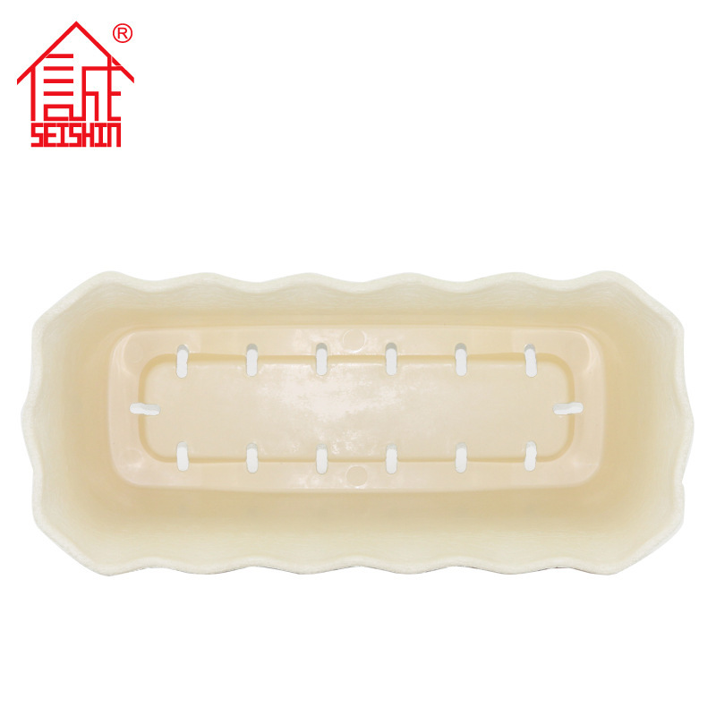 Factory Balcony Wavy Edge Rectangular Flower Pot Plastic Large Vegetable Pot Planting Groove Tulip Long Flower Box