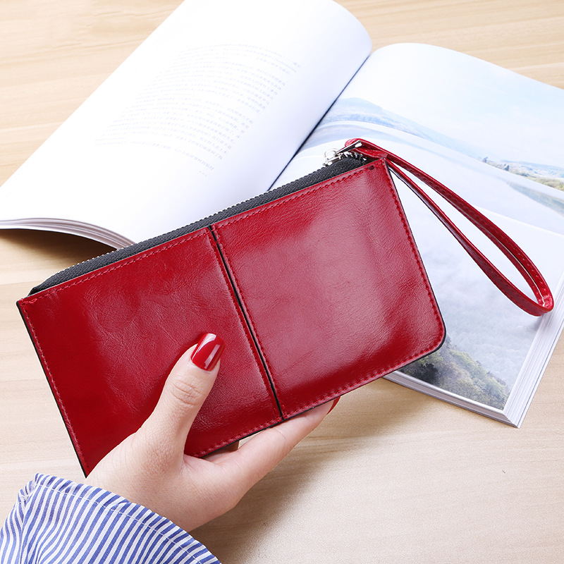 Nuovo portafoglio da donna con cerniera in stile coreano, pochette lunga da donna, portafoglio multi-carta da donna, portafoglio multifunzione con cinturino da polso_voghion.com
