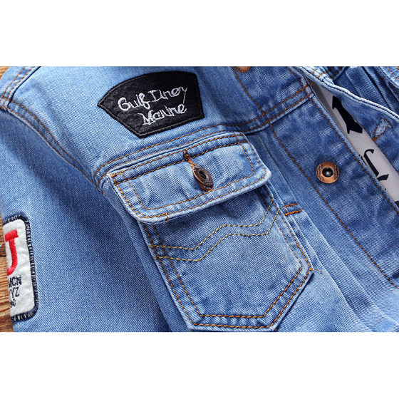 Spring and autumn hot sale cross-border Denim jacket European and American fashion brand plus size men's stand collar top Korean men's Denim jacket
