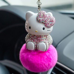 Katie car pendant fur ball cat Diamond KT pendant car interior pendant interior accessories car Net red DIY
