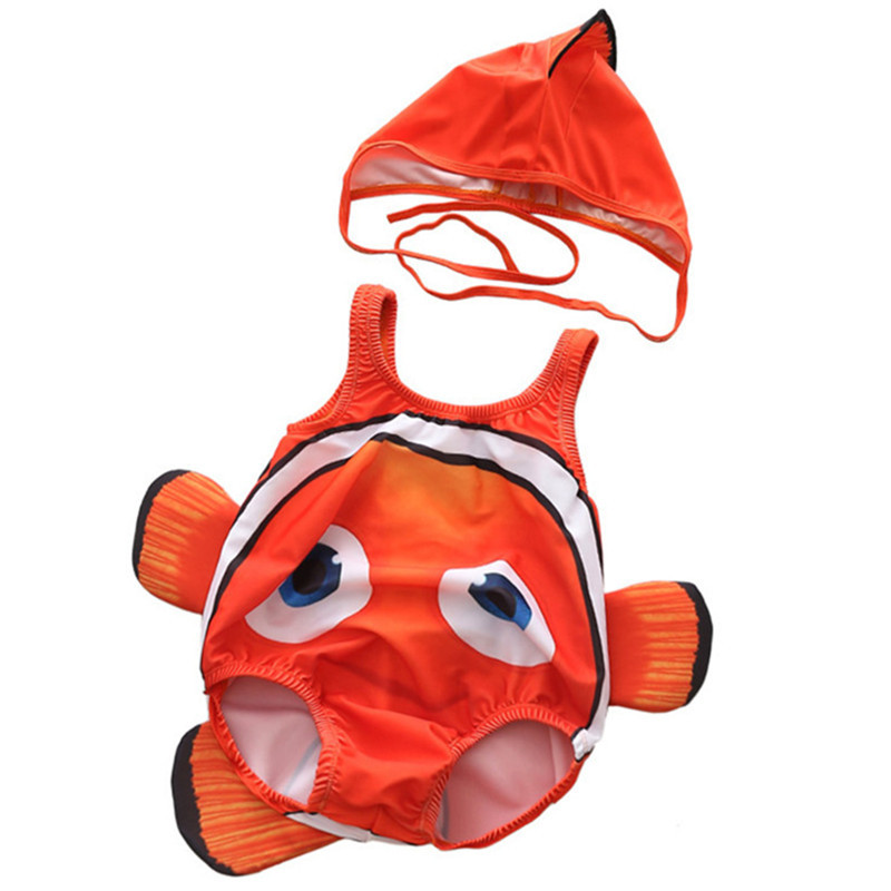 Children's Swimwear Boys and Girls One-piece Swimwear Baby Small and Medium-sized Children Baby Quick-drying Ugly Fish Swimwear Wholesale