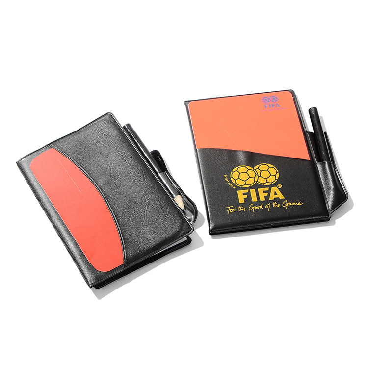 Red and yellow card fluorescent football red card yellow card with leather case referee record fat ticket referee supplies