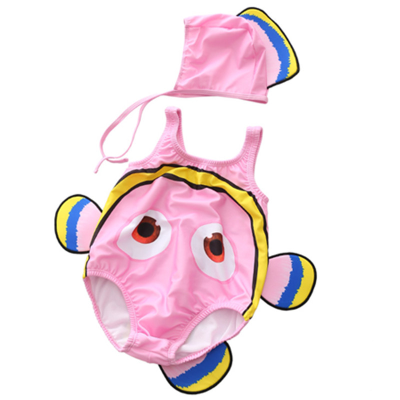 Children's Swimwear Boys and Girls One-piece Swimwear Baby Small and Medium-sized Children Baby Quick-drying Ugly Fish Swimwear Wholesale