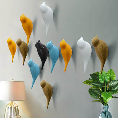 Creative Wall Bird Decoration Hook Wall Decoration Bedroom Door Hook Three-dimensional Single Hook Coat Hook Resin Gift