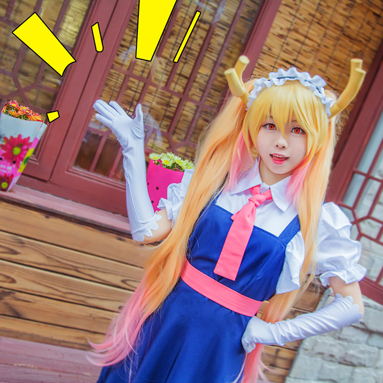 漫创小林家的妹抖龙托尔女仆装连衣裙cosplay女装假发一件代发舞