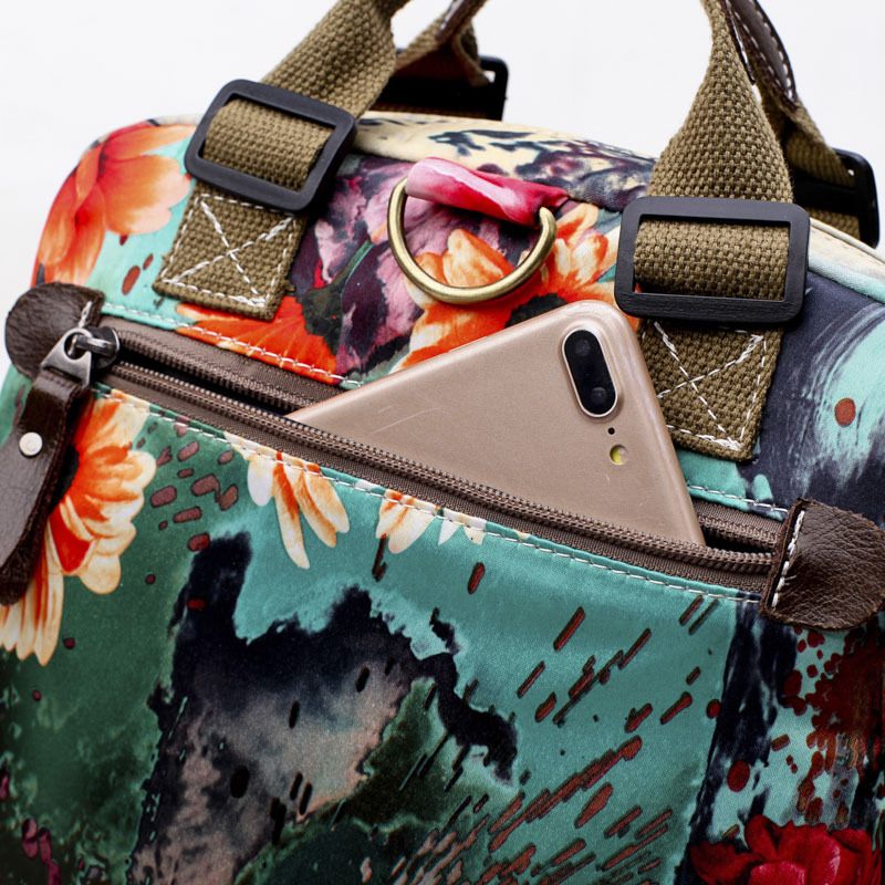 [Factory Wholesale] Flower Women's Bag Mummy Bag Contrast Oxford Single Shoulder Crossbody Double Back Multi-purpose Bag