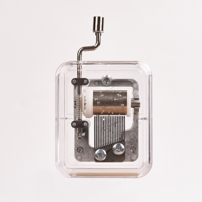 Hand-cranked music box transparent mini square Music Box hand-cranked musical instrument