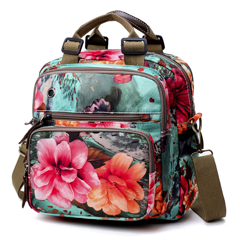 [Factory Wholesale] Flower Women's Bag Mummy Bag Contrast Oxford Single Shoulder Crossbody Double Back Multi-purpose Bag