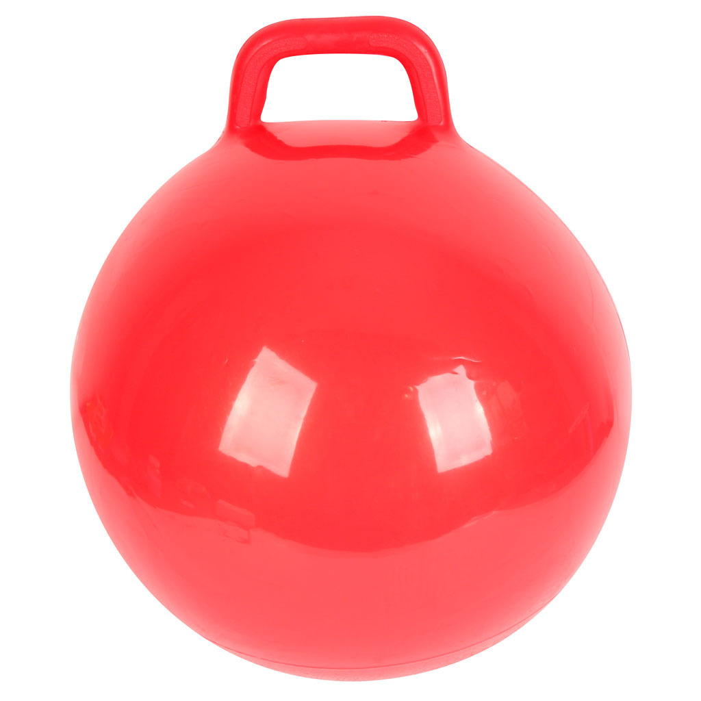Wholesale solid color non-patterned inflatable handle ball children's PVC toy horn jump ball 4 colors optional 1 batch