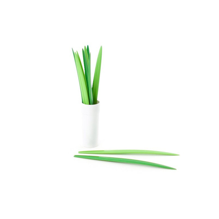 Creative bamboo leaf shape fruit fork leaves fruit fork cartoon snacks dessert fork kitchen supplies 10 Pack