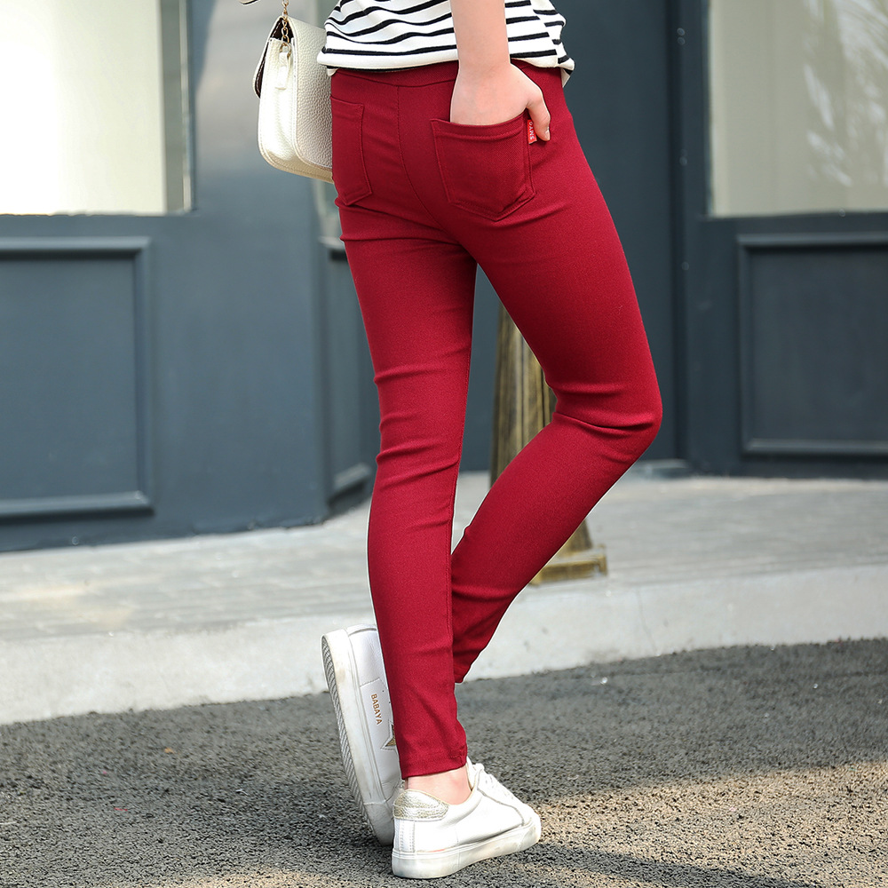 2022 children's pants new 3-12 years old girls pencil pants spring and autumn pressure standard elastic leggings pants outside wear pants wholesale