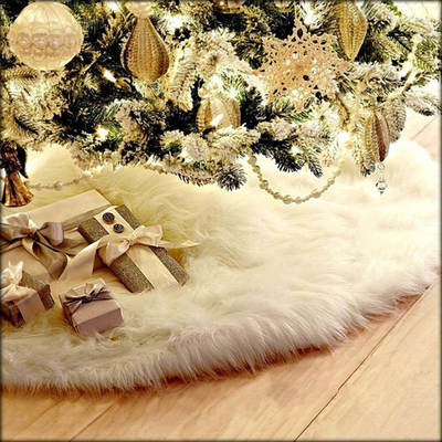 Hot Christmas tree Dress Pure White Long Hair Christmas Holiday Decorations Christmas tree skirt