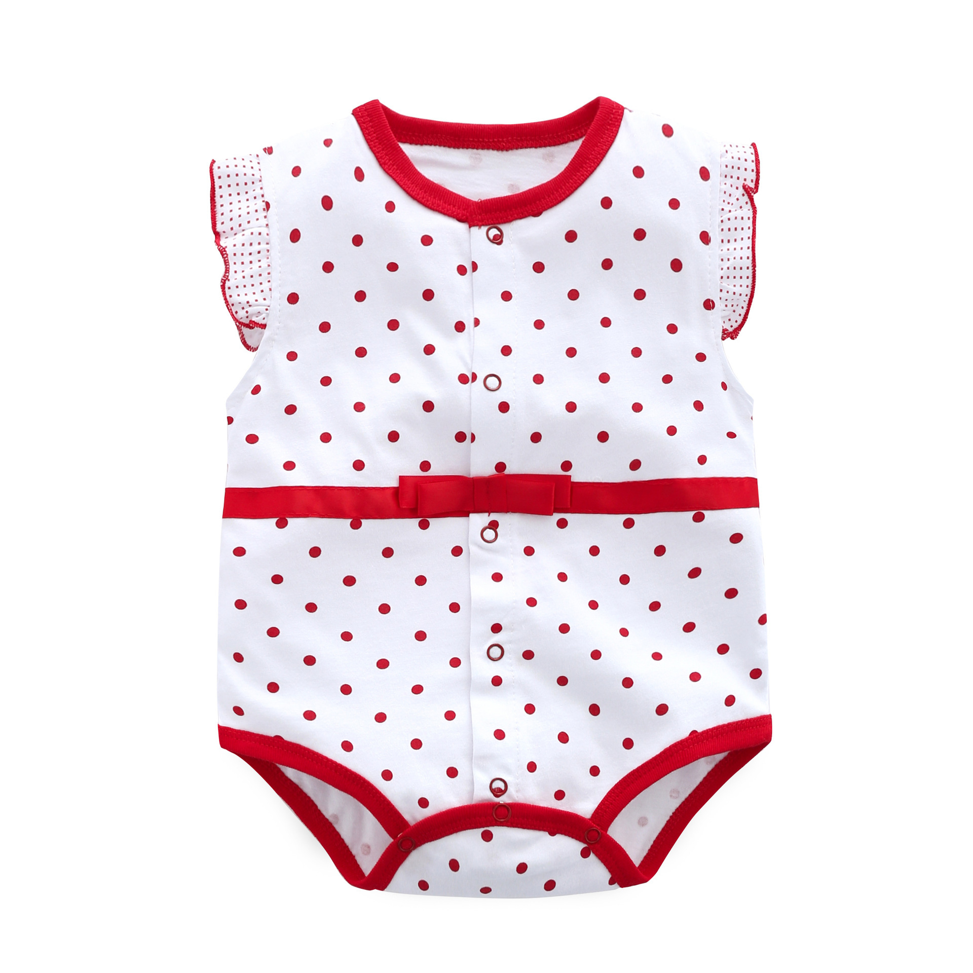 Baby Triangle Hats Short-sleeved Fart-wrapped Bodysuit Men's and Women's Baby Summer Cotton 0-1 Year Old Newborn Clothes