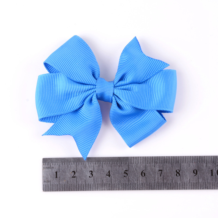 Foreign trade hot selling children's hair accessories V-shaped dovetail rib with bow hairpin duckbill clip jewelry headdress 40 colors