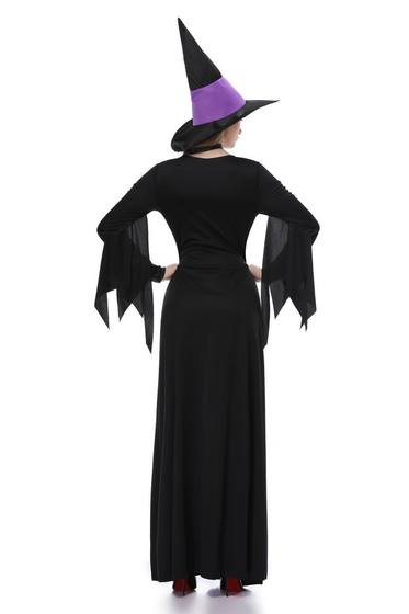 New Halloween witch costume adult role play purple witch long dress cosplay performance costume
