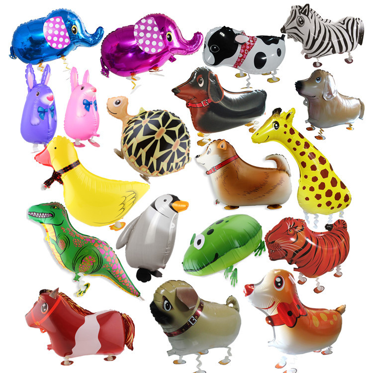 Cross-Border pet walking balloon birthday party layout aluminum film balloon walking aluminum foil balloon