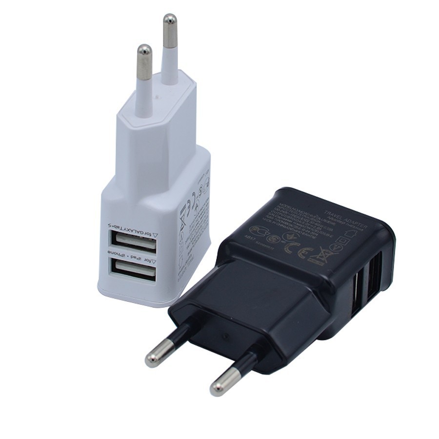 1A 2A dual USB mobile phone charger 71 dual Android travel charger European and American standard charging head Wholesale