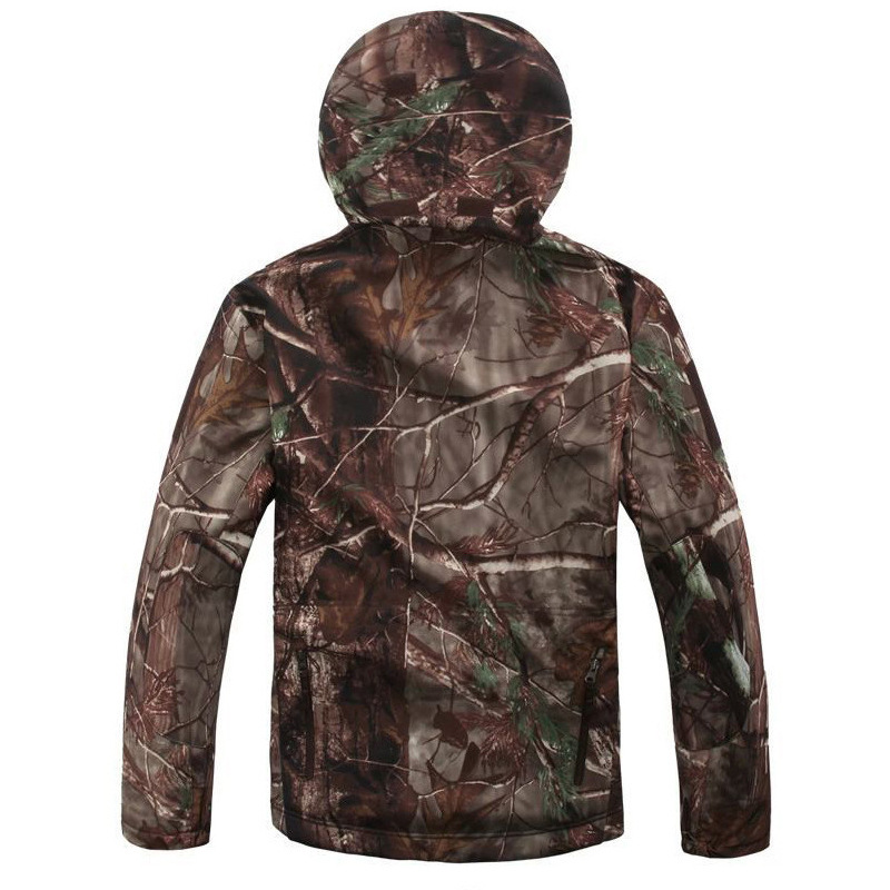 Autumn outdoor mountaineering fleece-lined shark skin soft shell jacket men's windproof waterproof thickened camouflage clothing cross-border wholesale