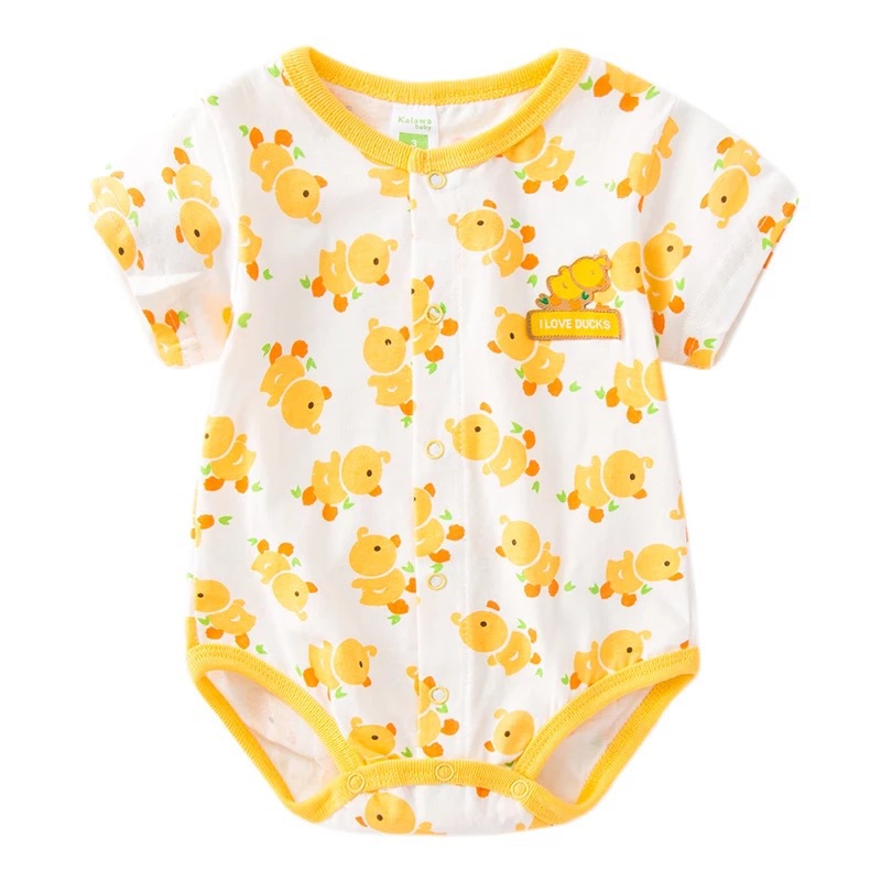 Baby Triangle Hats Short-sleeved Fart-wrapped Bodysuit Men's and Women's Baby Summer Cotton 0-1 Year Old Newborn Clothes