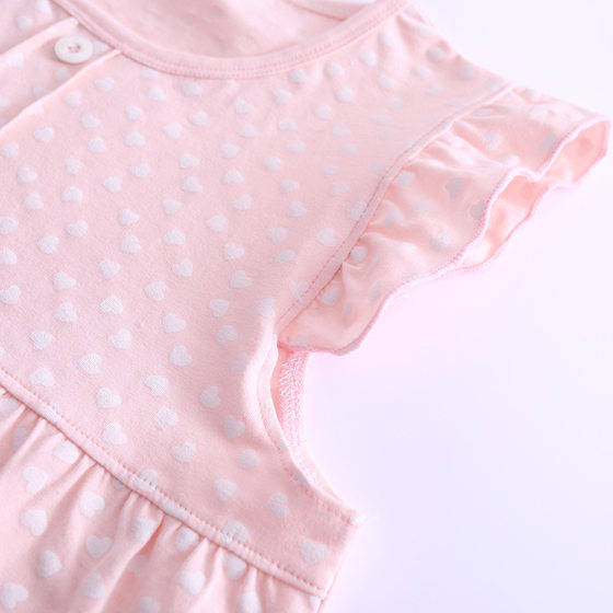 Girls Short-sleeved Nightgown Summer Cotton Parents Pro Summer New Baby Girl Princess Skirt Children's Home Clothes Manufacturers