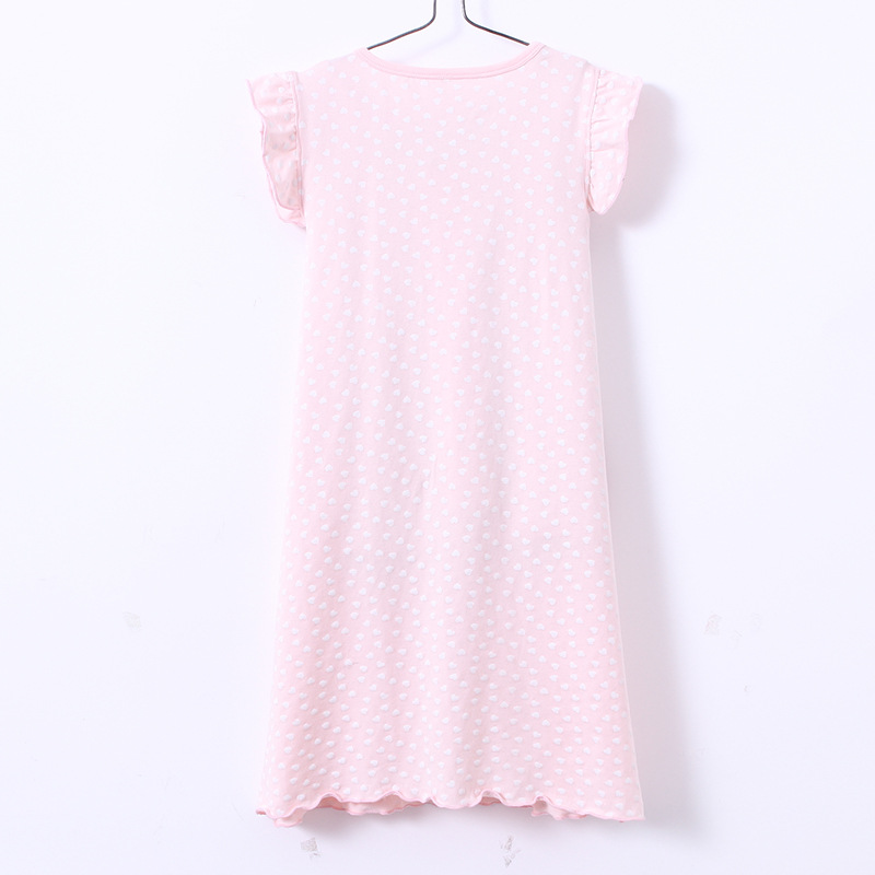 Girls Short-sleeved Nightgown Summer Cotton Parents Pro Summer New Baby Girl Princess Skirt Children's Home Clothes Manufacturers
