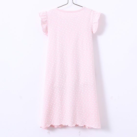 Girls Short-sleeved Nightgown Summer Cotton Parents Pro Summer New Baby Girl Princess Skirt Children's Home Clothes Manufacturers