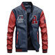 Men's leather baseball uniform PU casual jacket 7701 light board