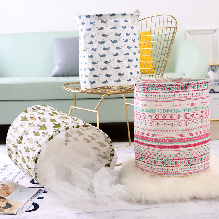 Household Fabric Dirty Clothes Basket Dirty Clothes Basket Folding Toy Clothes Storage Basket Storage Barrel Laundry Basket