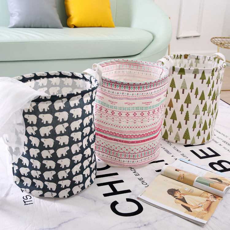 Household Fabric Dirty Clothes Basket Dirty Clothes Basket Folding Toy Clothes Storage Basket Storage Barrel Laundry Basket