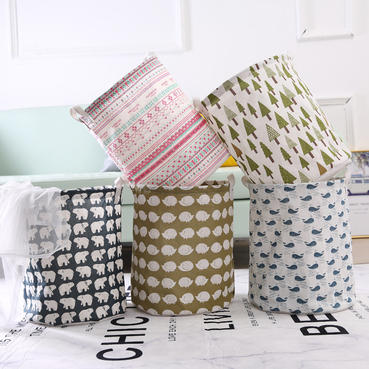 Household Fabric Dirty Clothes Basket Dirty Clothes Basket Folding Toy Clothes Storage Basket Storage Barrel Laundry Basket
