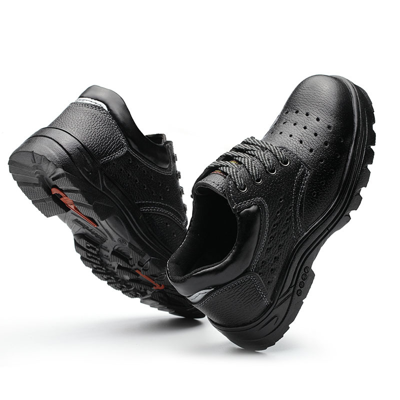 Labor protection shoes anti-smashing anti-piercing men's breathable summer low-top solid bottom wear-resistant safety work site shoes wholesale