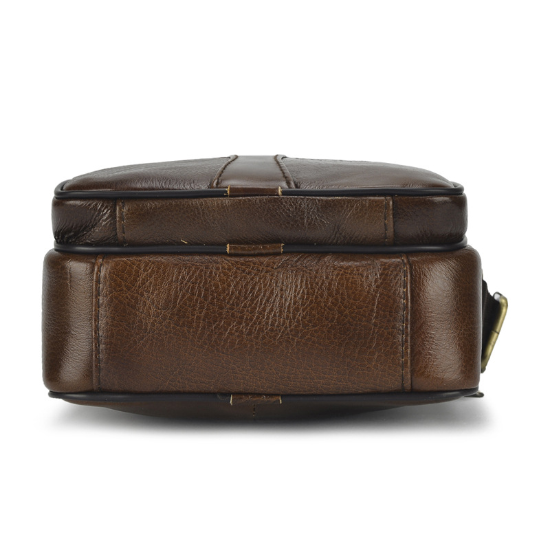 Autumn and Winter New Genuine Leather Business Men's Bag Shoulder Bag Men's Crossbody Bag Top Layer Cowhide Casual Bag Boutique Vertical Back